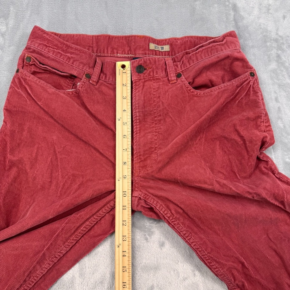 Polo Ralph Lauren Straight Pants Men's 33x32 Red Corduroy 100% Cotton - Picture 4 of 16